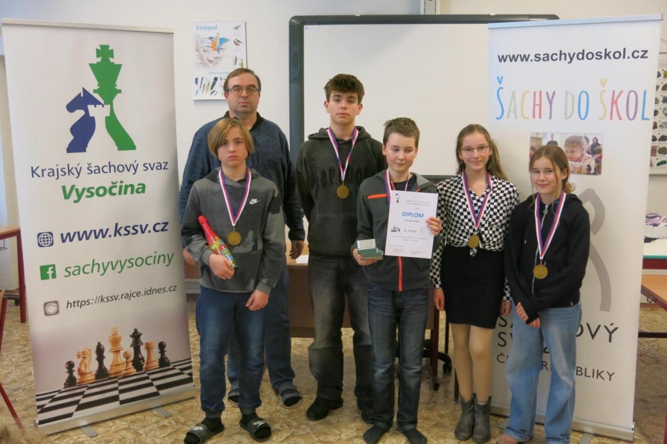 Okresní přebor školních týmů v šachu ve školním roce 2024/2025
