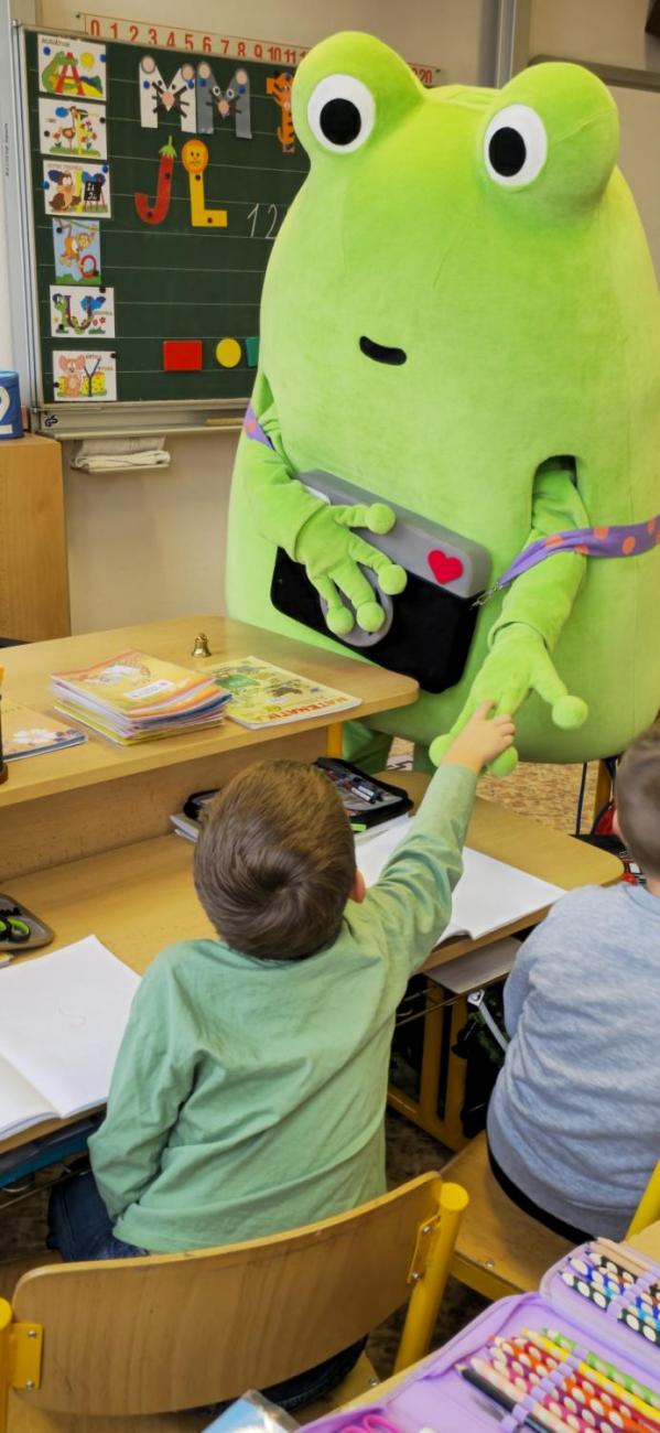 Žabák Cvaky Cvak navštívil naši školu