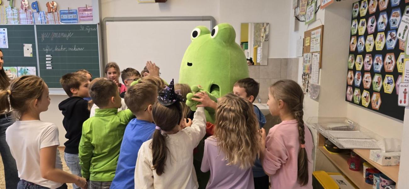 Žabák Cvaky Cvak navštívil naši školu