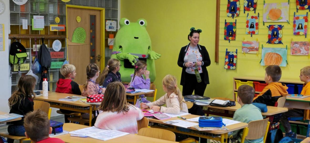 Žabák Cvaky Cvak navštívil naši školu