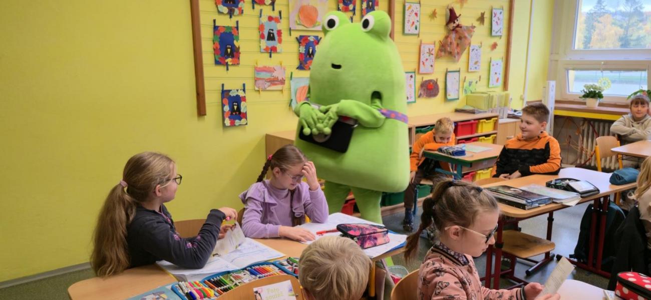 Žabák Cvaky Cvak navštívil naši školu
