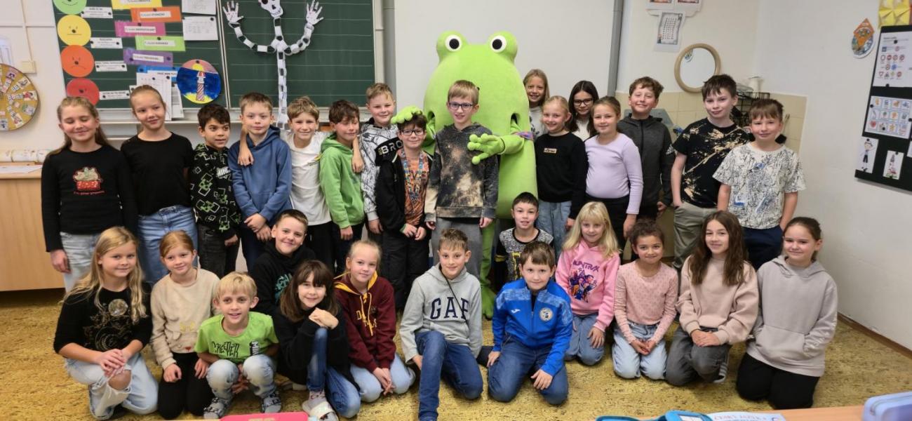 Žabák Cvaky Cvak navštívil naši školu