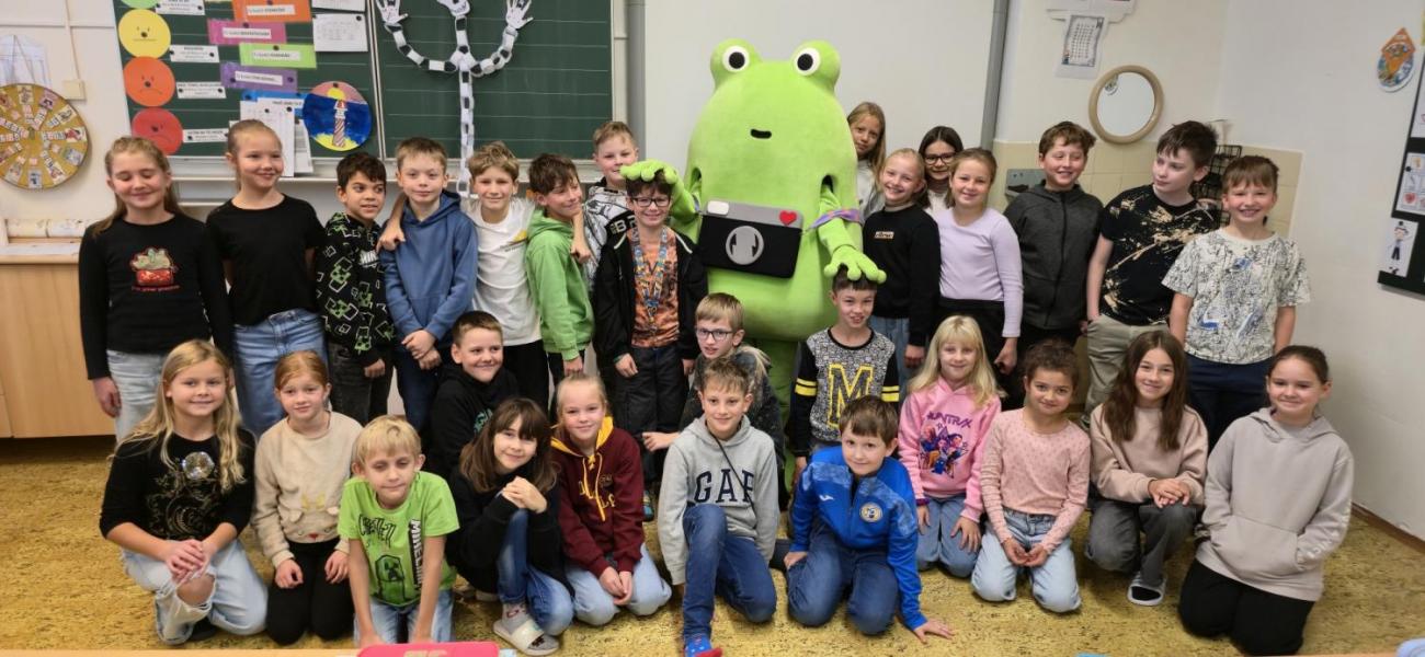 Žabák Cvaky Cvak navštívil naši školu