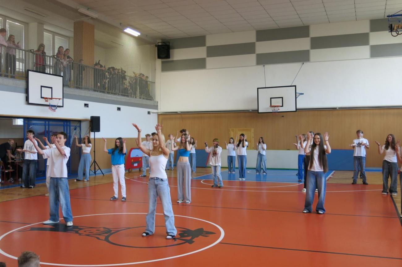Vystoupení v tělocvičně v rámci 32. Veletrhu zdraví