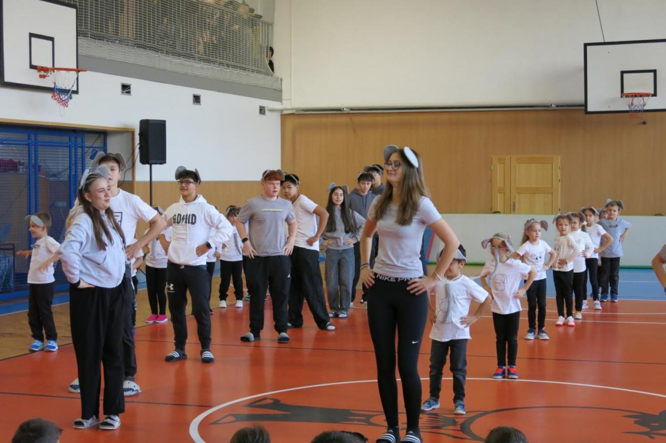 Vystoupení v tělocvičně v rámci 32. Veletrhu zdraví