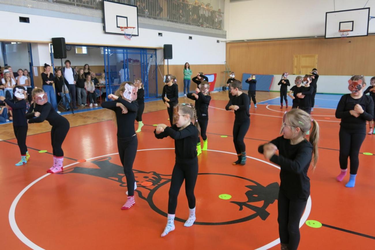 Vystoupení v tělocvičně v rámci 32. Veletrhu zdraví