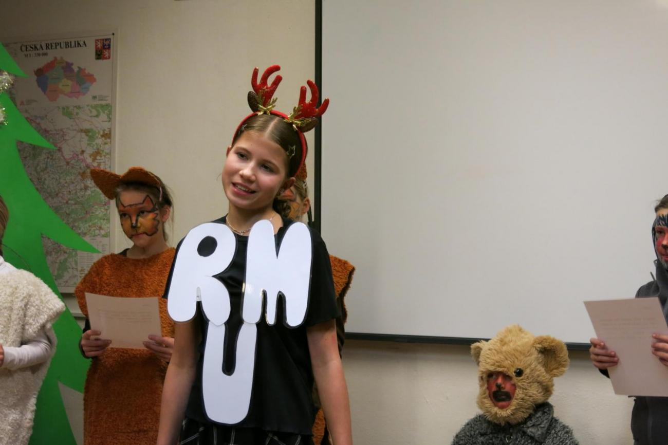 Divadelní představení dramatického kroužku "Zvířátka a Vánoce"